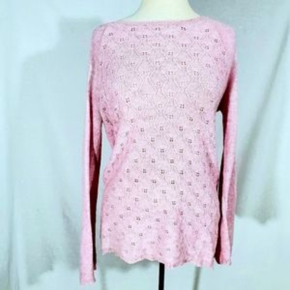 Ann Taylor Loft Pastel Pink Slouch Scoop Neck Long Sweater